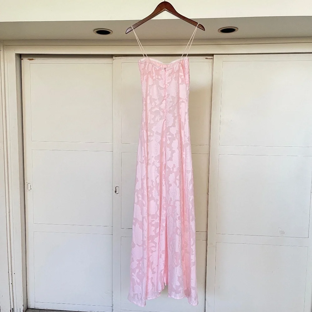 Loveshack Fancy Strapless Pink Long Mermaid Dainty Dress - Picture 3 of 8